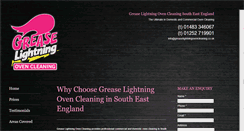 Desktop Screenshot of greaselightningovencleaning.co.uk